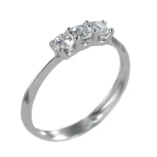 anello trilogy in oro con zirconi