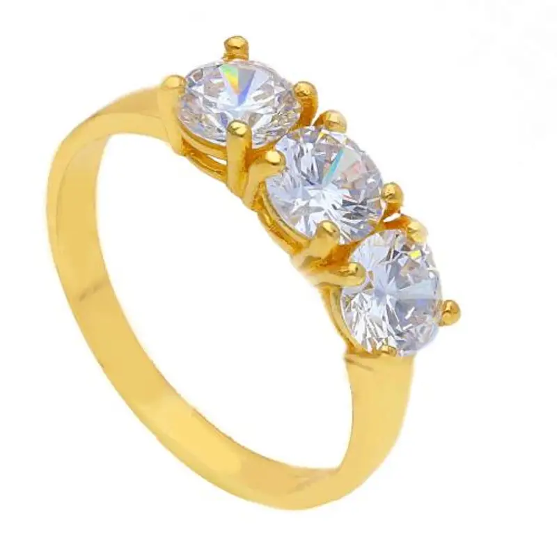 anello trilogy in oro giallo con zirconi
