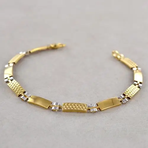 bracciale con targhe rettangolari da uomo oro giallo miniatura 3