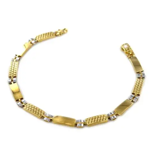 bracciale con targhe rettangolari da uomo oro giallo