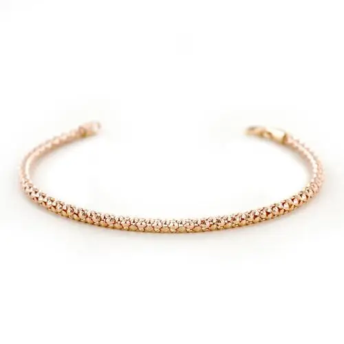 bracciale da donna in oro rosa maglia chicco di riso sottile