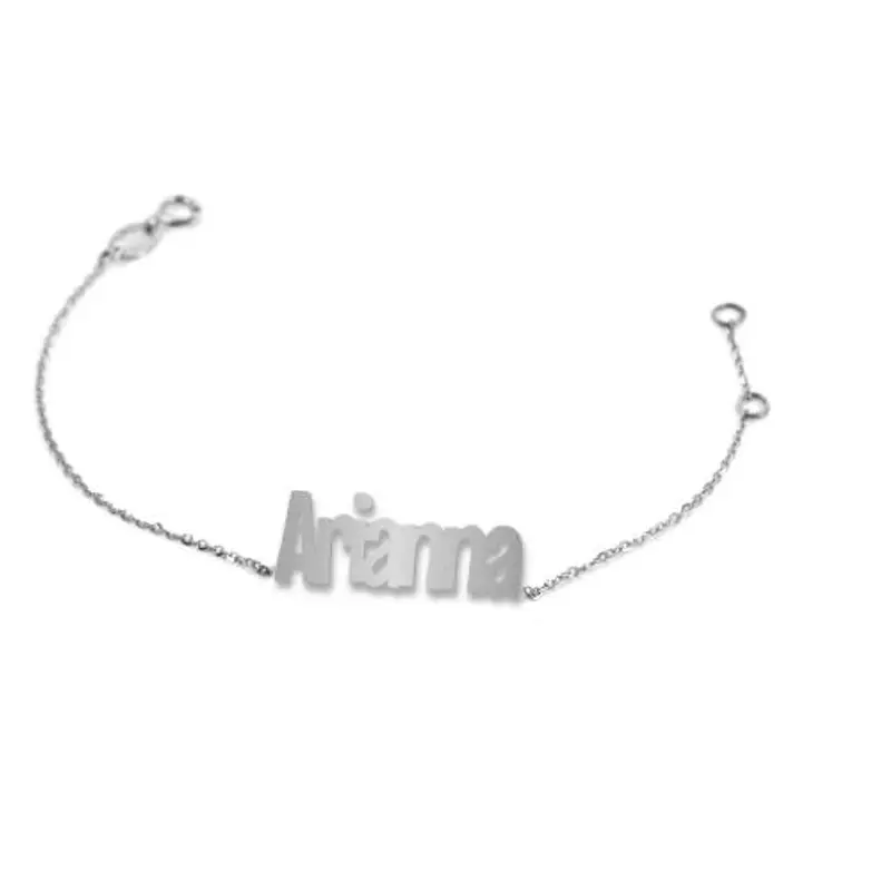 bracciale da ragazza personalizzato con nome in oro bianco