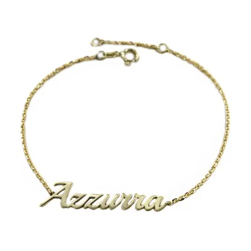 bracciale da ragazza personalizzato con nome in oro giallo
