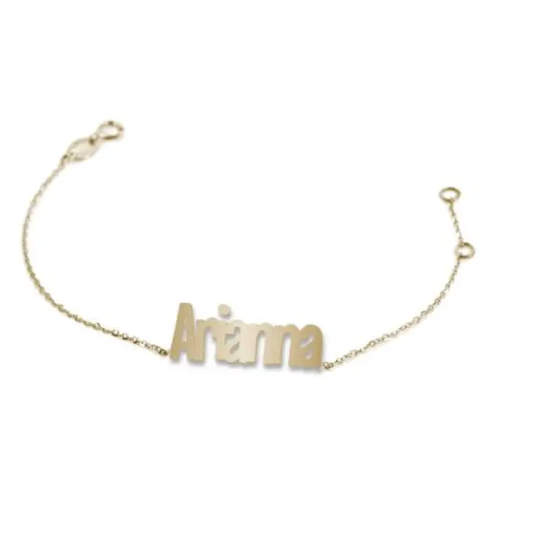 bracciale da ragazza personalizzato con nome in oro giallo