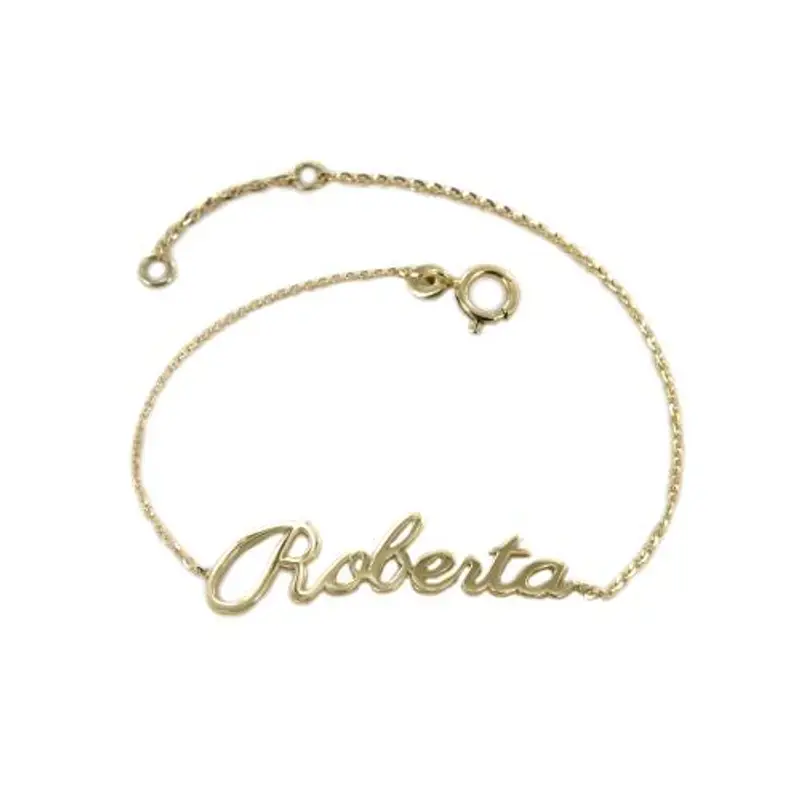 bracciale da ragazza personalizzato con nome in oro giallo