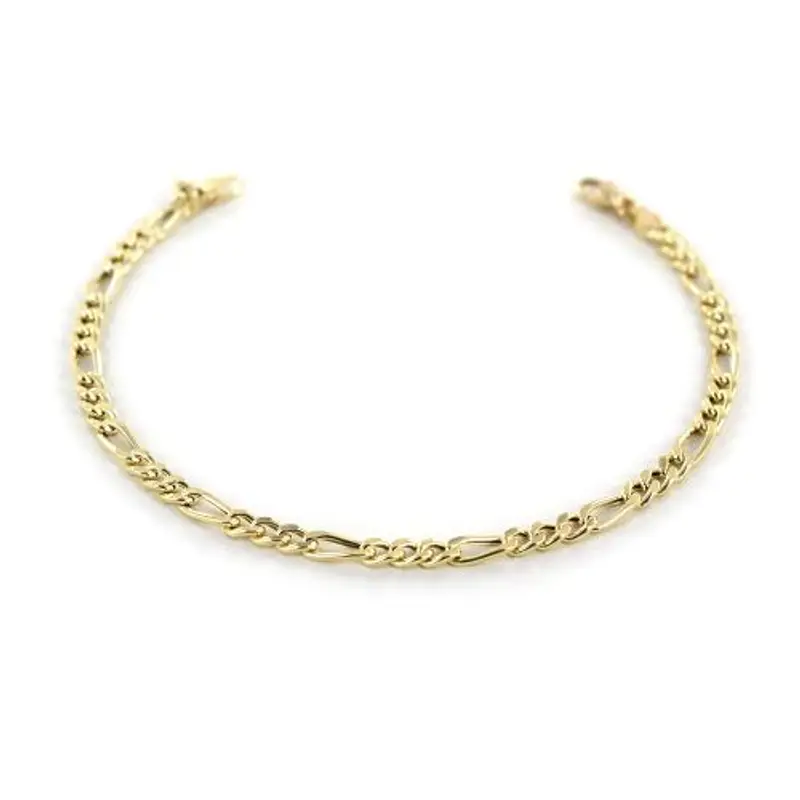 bracciale da uomo in oro giallo a maglia groumette alternata media