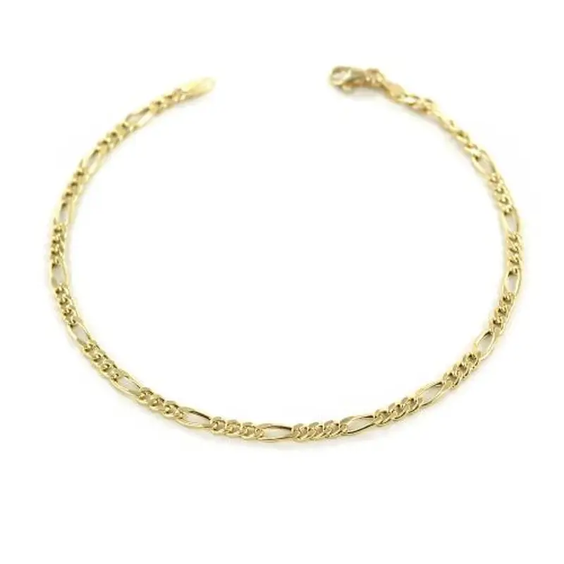 bracciale da uomo in oro giallo a maglia groumette alternata sottile