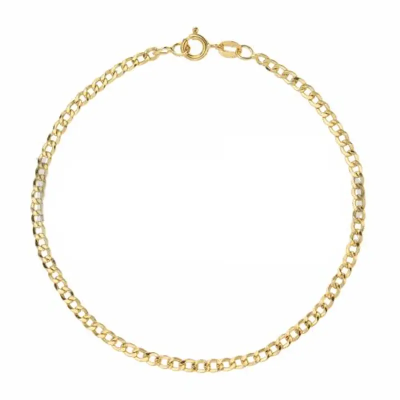 bracciale da uomo in oro giallo a maglia groumette piatta