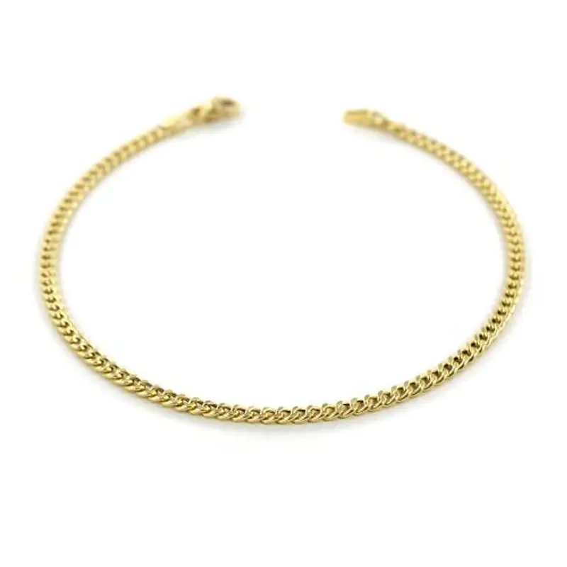 bracciale da uomo in oro giallo a maglia groumette sottile 19 cm
