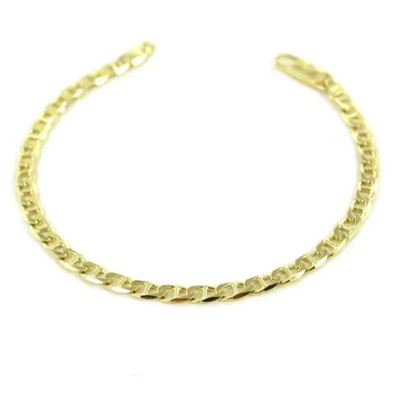 bracciale da uomo in oro giallo a maglia traversino