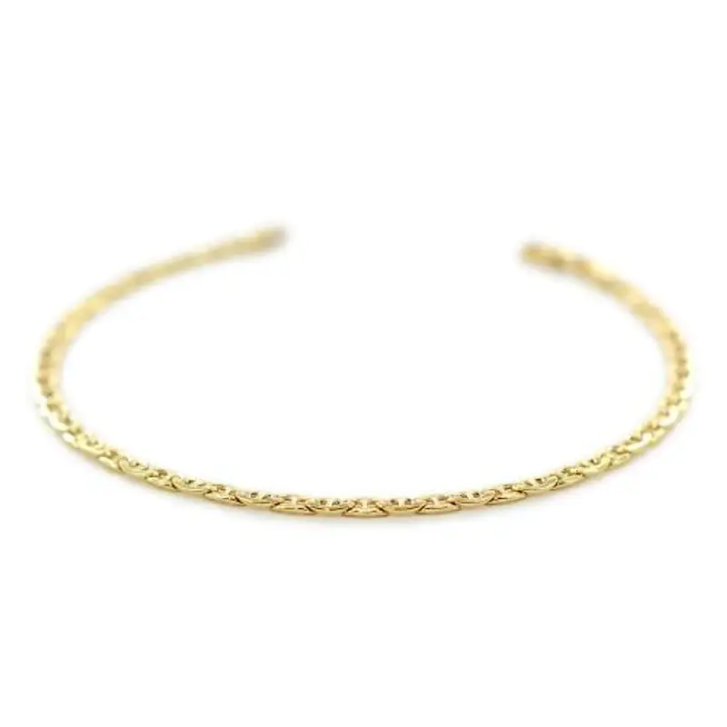 bracciale da uomo in oro giallo a maglia traversino