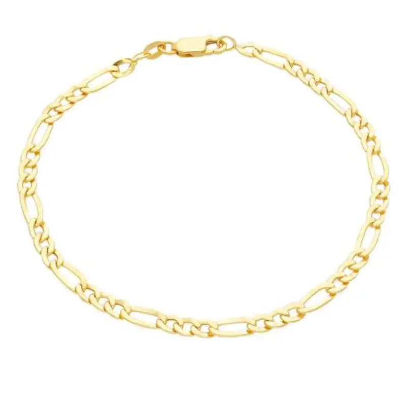 bracciale da uomo medio in oro 20.50 cm groumette alternata specchio