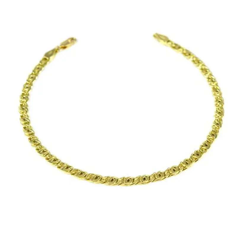 bracciale da uomo medio in oro giallo e bianco occhio di pernice