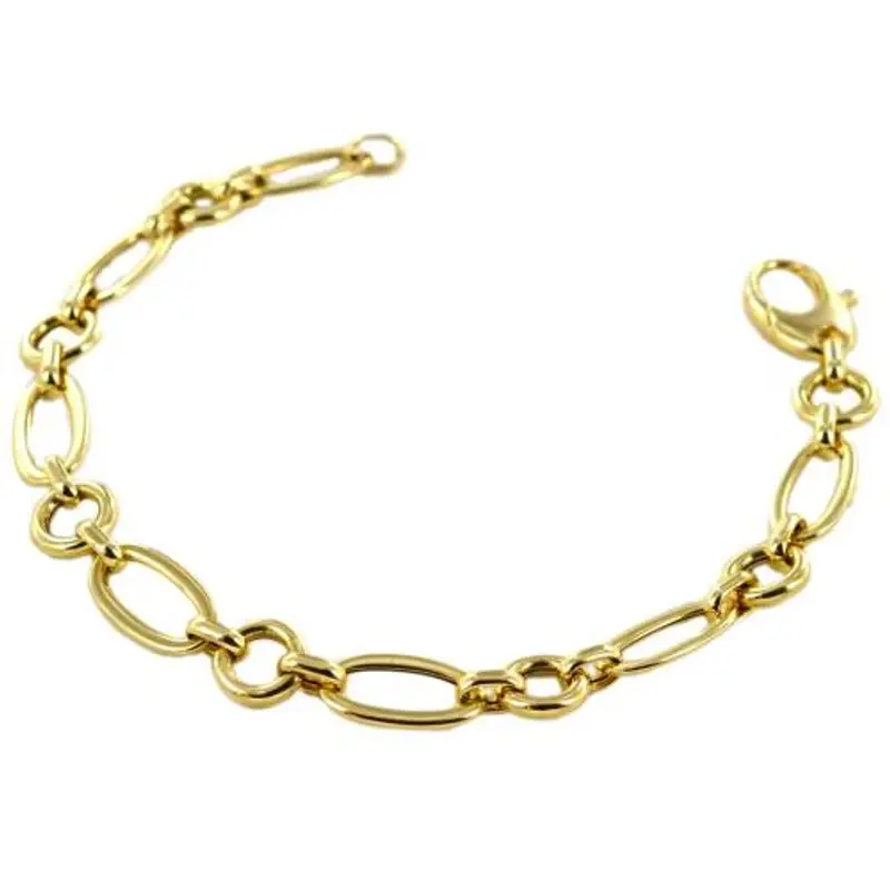 bracciale donna a catena alternata in oro giallo
