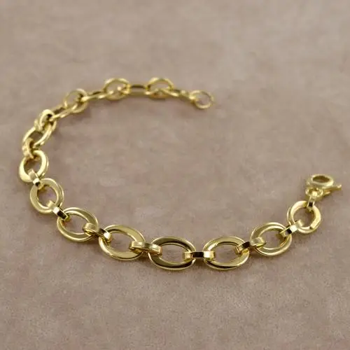 bracciale donna a catena fantasia in oro giallo miniatura 3