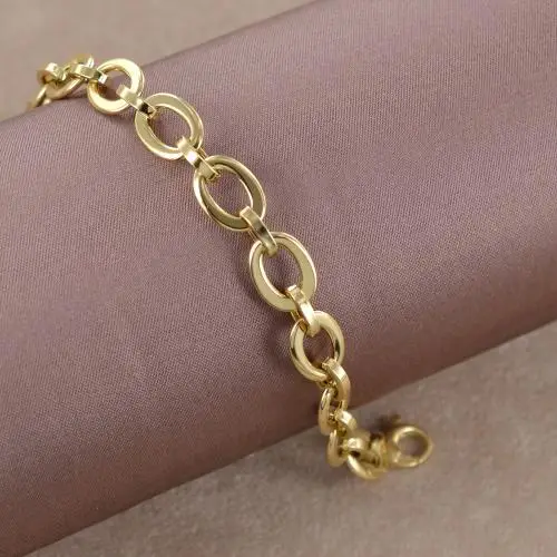 bracciale donna a catena fantasia in oro giallo miniatura 4