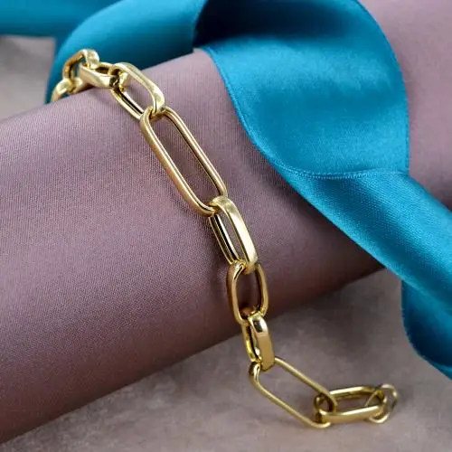 bracciale donna a catena grande in oro giallo miniatura 3