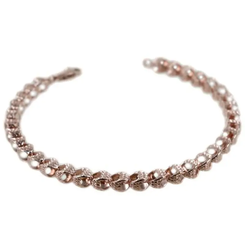 bracciale donna a maglia morbida e luminosa in oro rosa