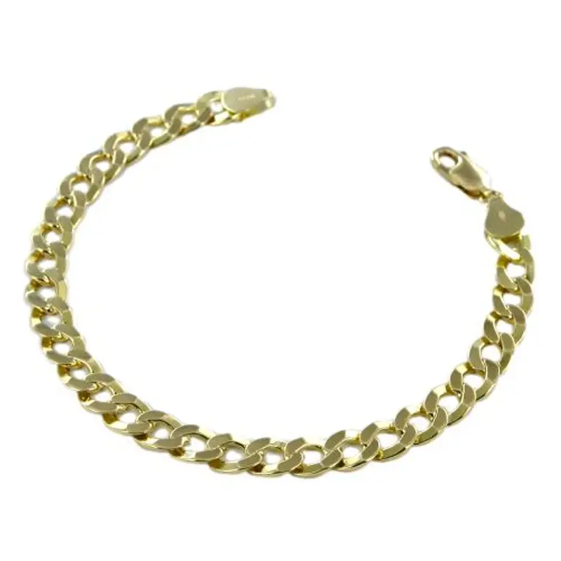bracciale groumette uomo in oro maglia piena 21 cm largo