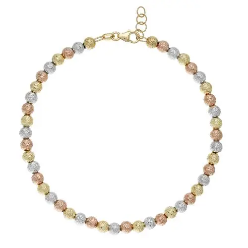 bracciale in oro a sfere grandi sfaccettate tre colori