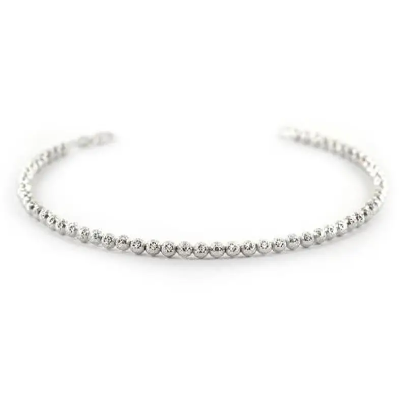 bracciale in oro bianco a sfere piccole sfaccettate