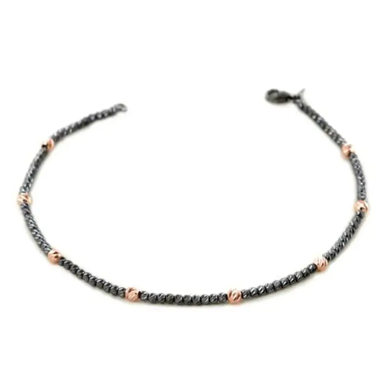 bracciale in oro brunito a sfere piccole sfaccettate