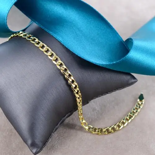 bracciale in oro da uomo groumette alternata 17 50 cm leggero medio miniatura 3