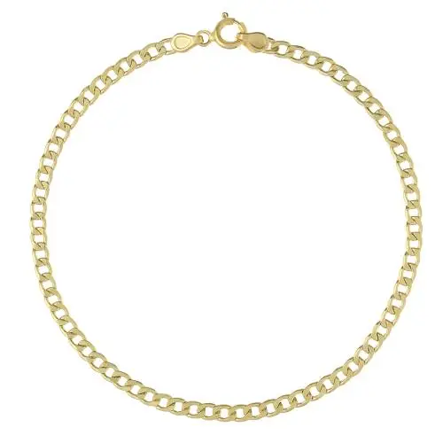 bracciale in oro da uomo groumette alternata 21 cm leggero sottile