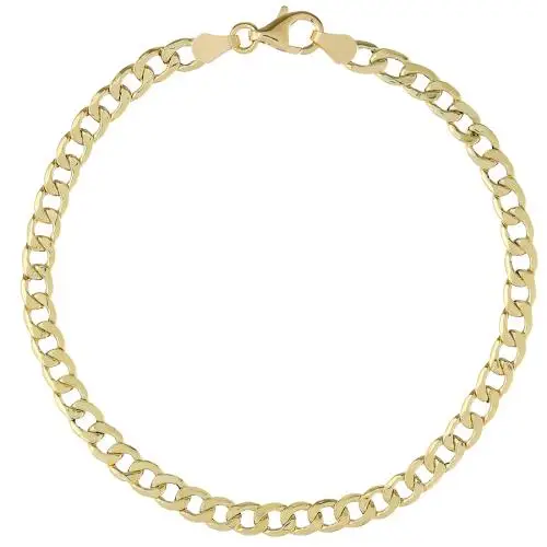 bracciale in oro da uomo groumette alternata 22 cm leggero largo