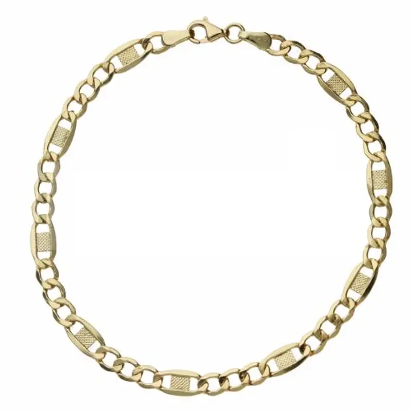 bracciale in oro da uomo groumette alternata figaro 19 cm