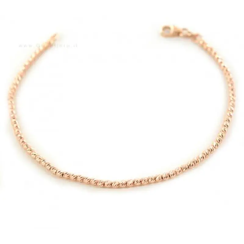 bracciale in oro rosa a sfere piccole sfaccettate - oreficeria vicentina