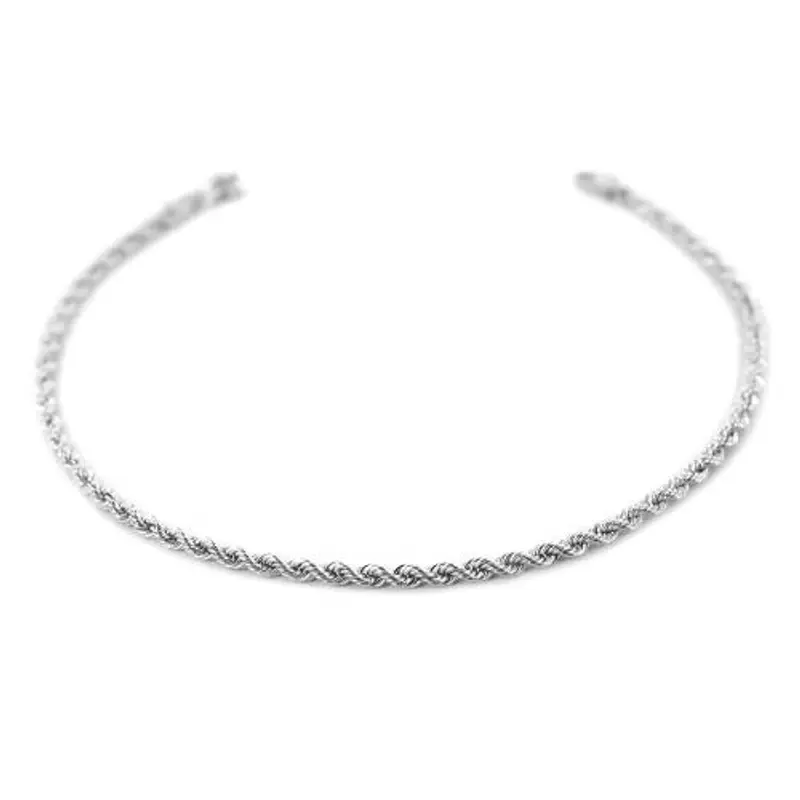 bracciale maglia fune in oro bianco 17 cm - oreficeria aretina