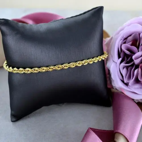 bracciale maglia fune spessa in oro giallo 19 cm - oreficeria aretina miniatura 5