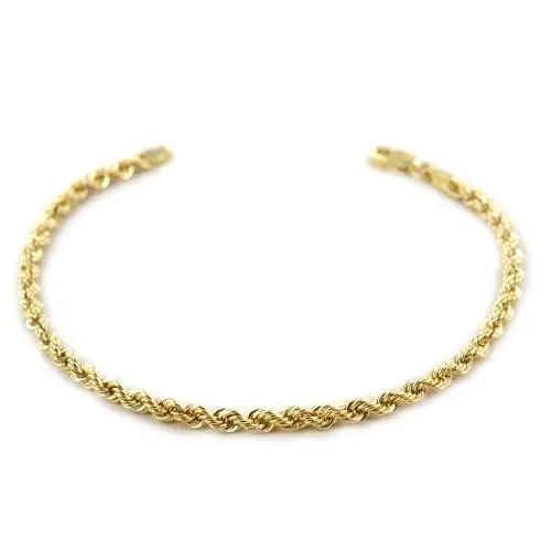 bracciale maglia fune spessa in oro giallo 19 cm - oreficeria aretina