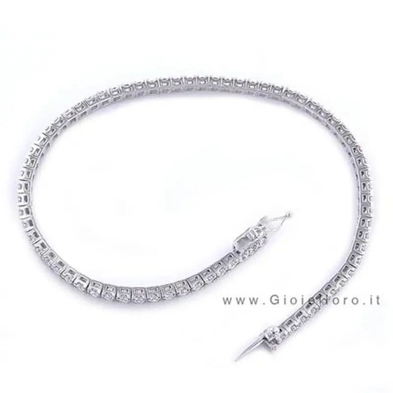 bracciale tennis in oro 9 ct e zirconi