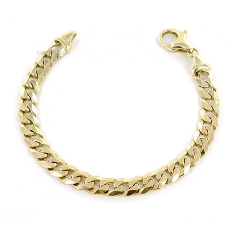 bracciale uomo maglia piena in oro massiccio