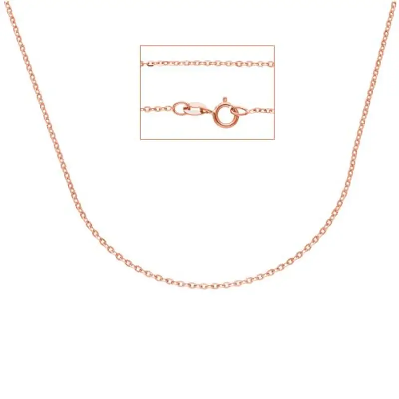 catena a maglia diamantata 45 cm in oro rosa sottile
