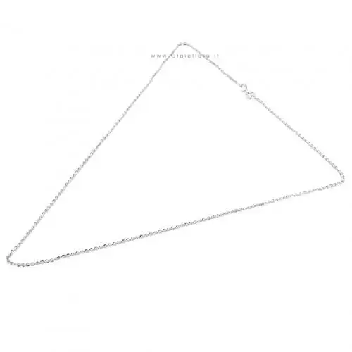 catena a maglia diamantata unisex 40 cm in oro bianco media miniatura 2