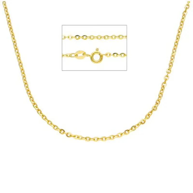 catena da donna a maglia diamantata 45 cm in oro giallo spessa