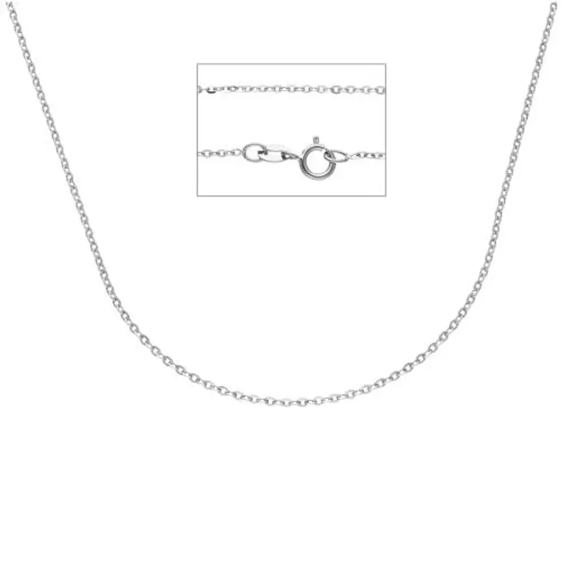 catena da donna a maglia diamantata 48 cm in oro bianco sottile