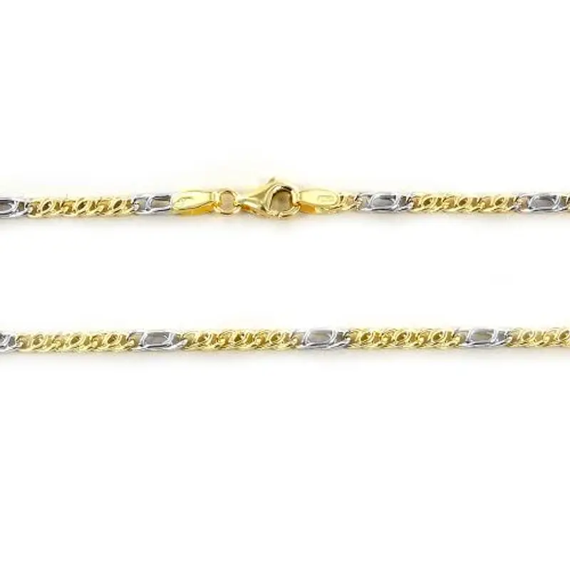 catena da uomo in oro due colori maglia fantasia 50 cm