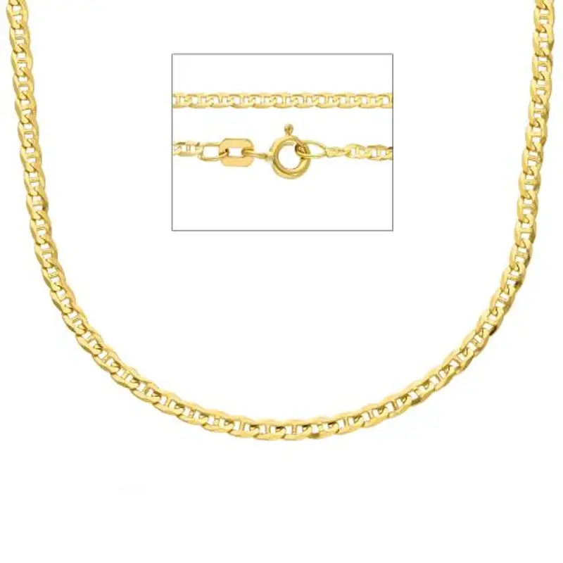 catena da uomo in oro giallo 18 kt maglia traversino - 50 cm