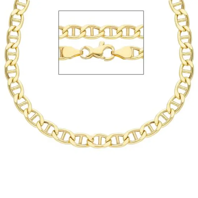 catena da uomo in oro giallo 18 kt maglia traversino - 50 cm