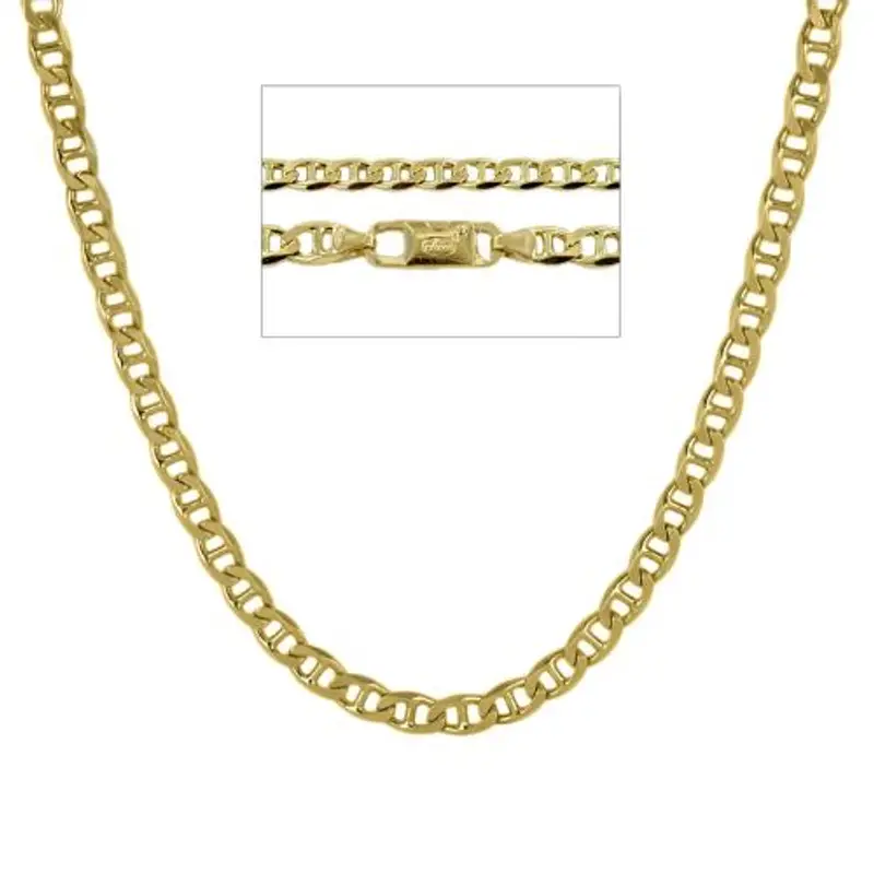 catena da uomo in oro giallo 18 kt maglia traversino piena - 50 cm