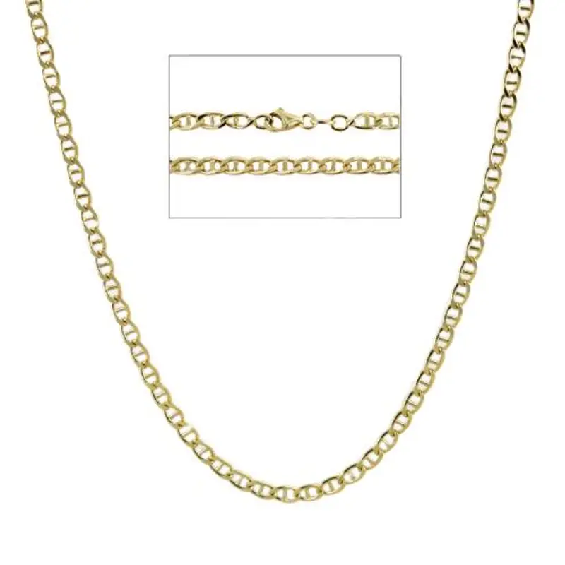 catena da uomo in oro giallo 18 kt maglia traversino piena - 50 cm