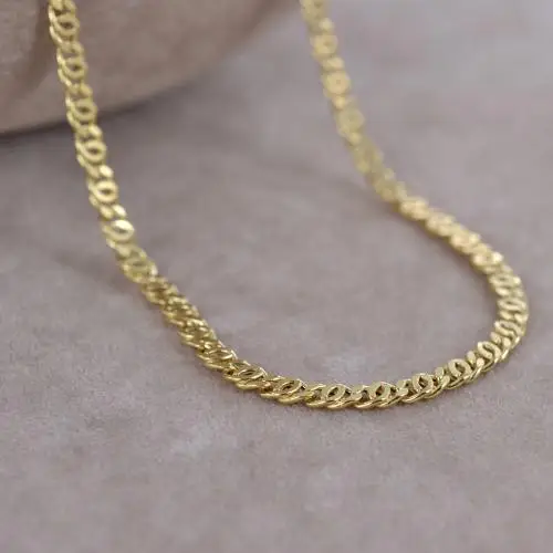 catena da uomo in oro giallo 18 kt maglia traversino piena - 50 cm miniatura 2