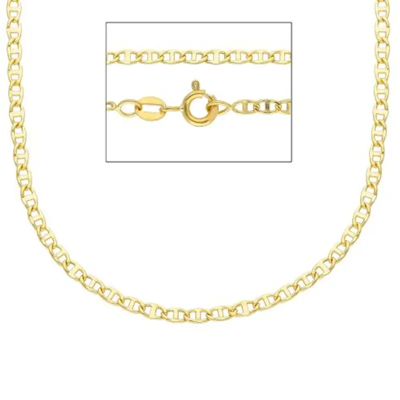 catena da uomo maglia traversino 50cm in oro giallo 18kt