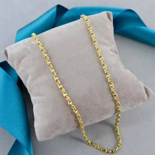 catena da uomo maglia traversino 50cm in oro giallo 18kt miniatura 3