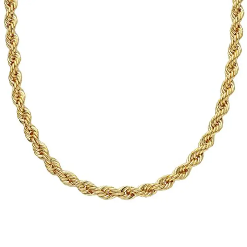 catena fune unisex spessa in oro giallo 45 cm - 3.10 mm