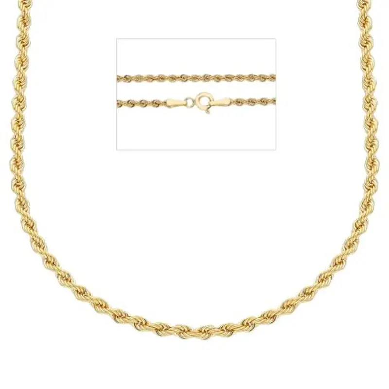 catena girocollo media donna in oro giallo modello fune 38 cm